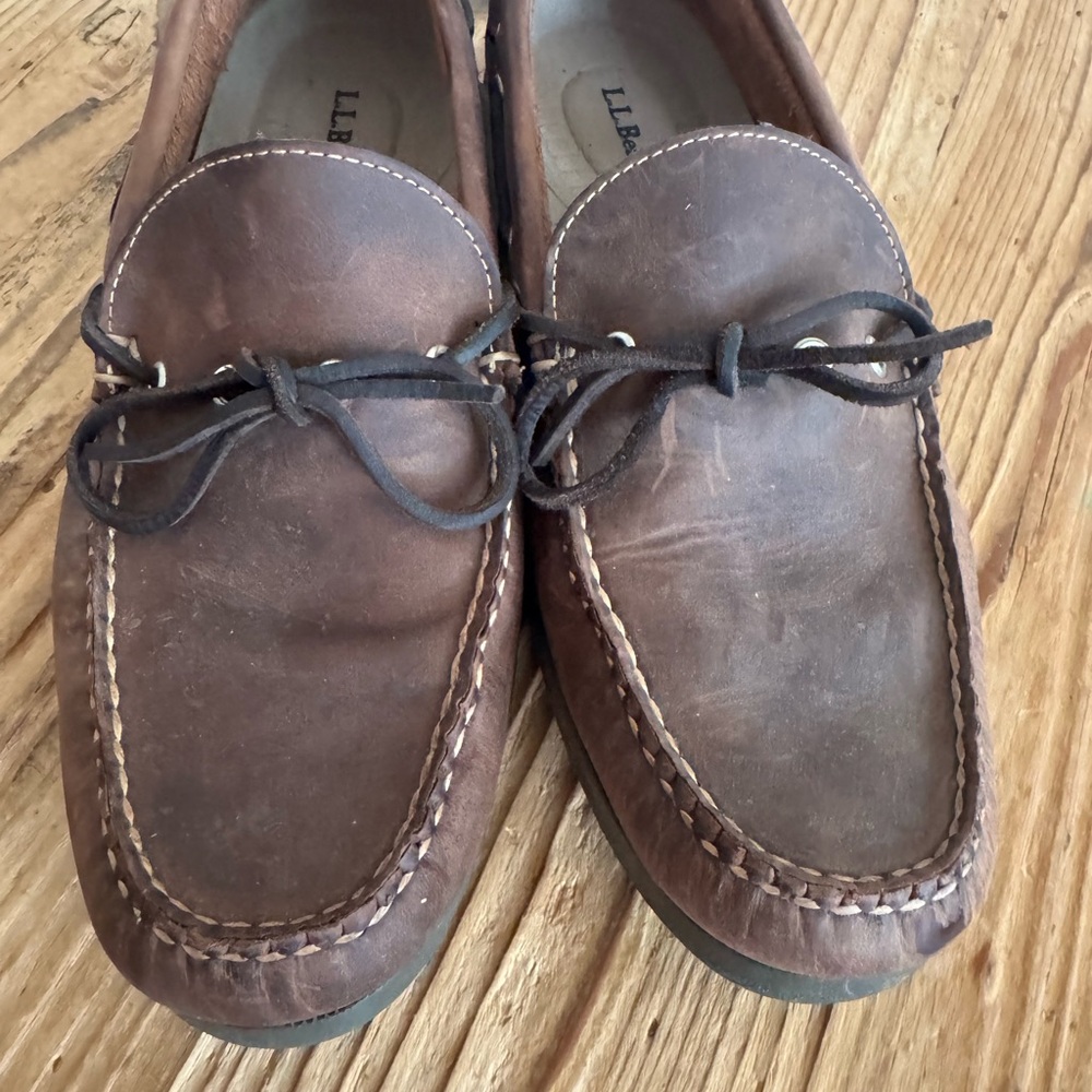 L.L. Bean Men's Dark Brown Leather Slip-Ons